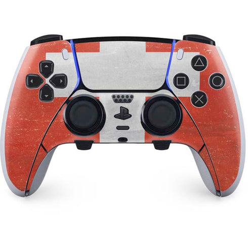 Switzerland Flag Distressed PS5 DualSense Edge Pro Controller Skin